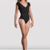 Ladies Mirella Black Label Ruched Cap Sleeve Leotard